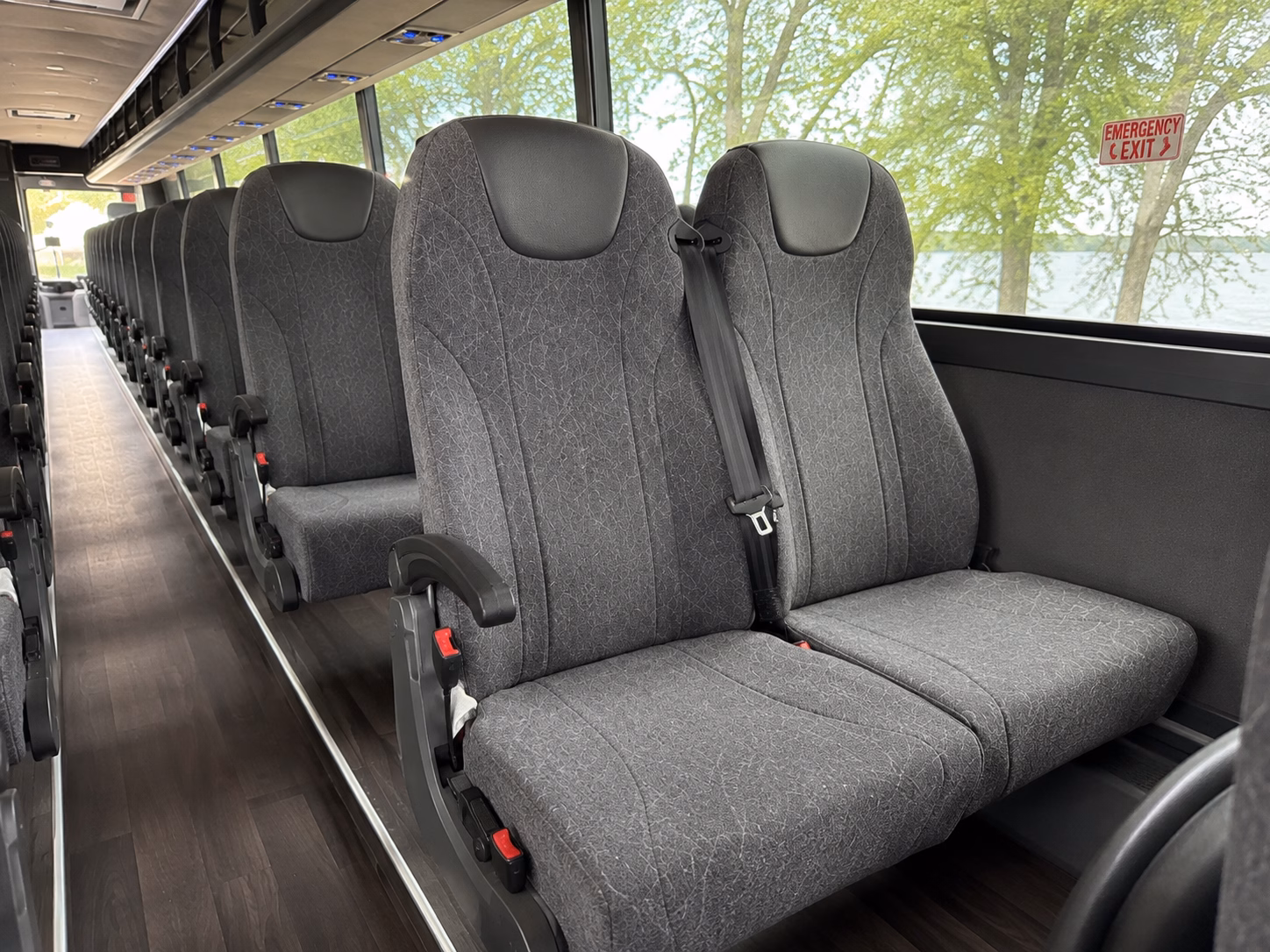 allen charter bus interior