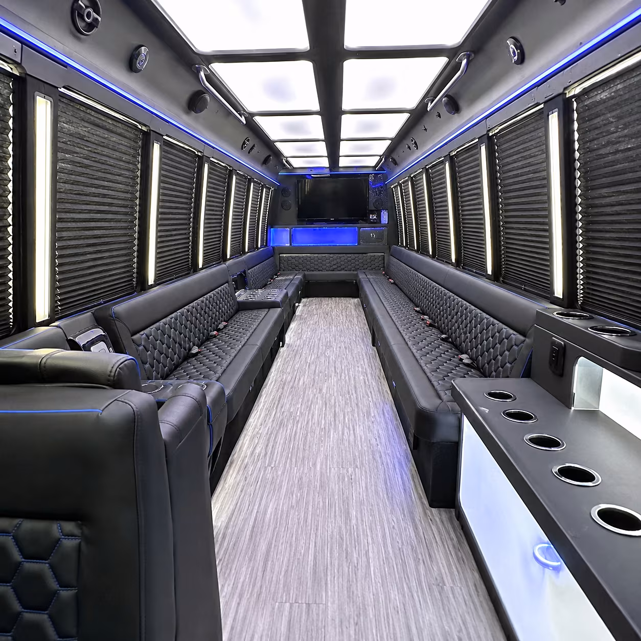 allen party bus rental interior